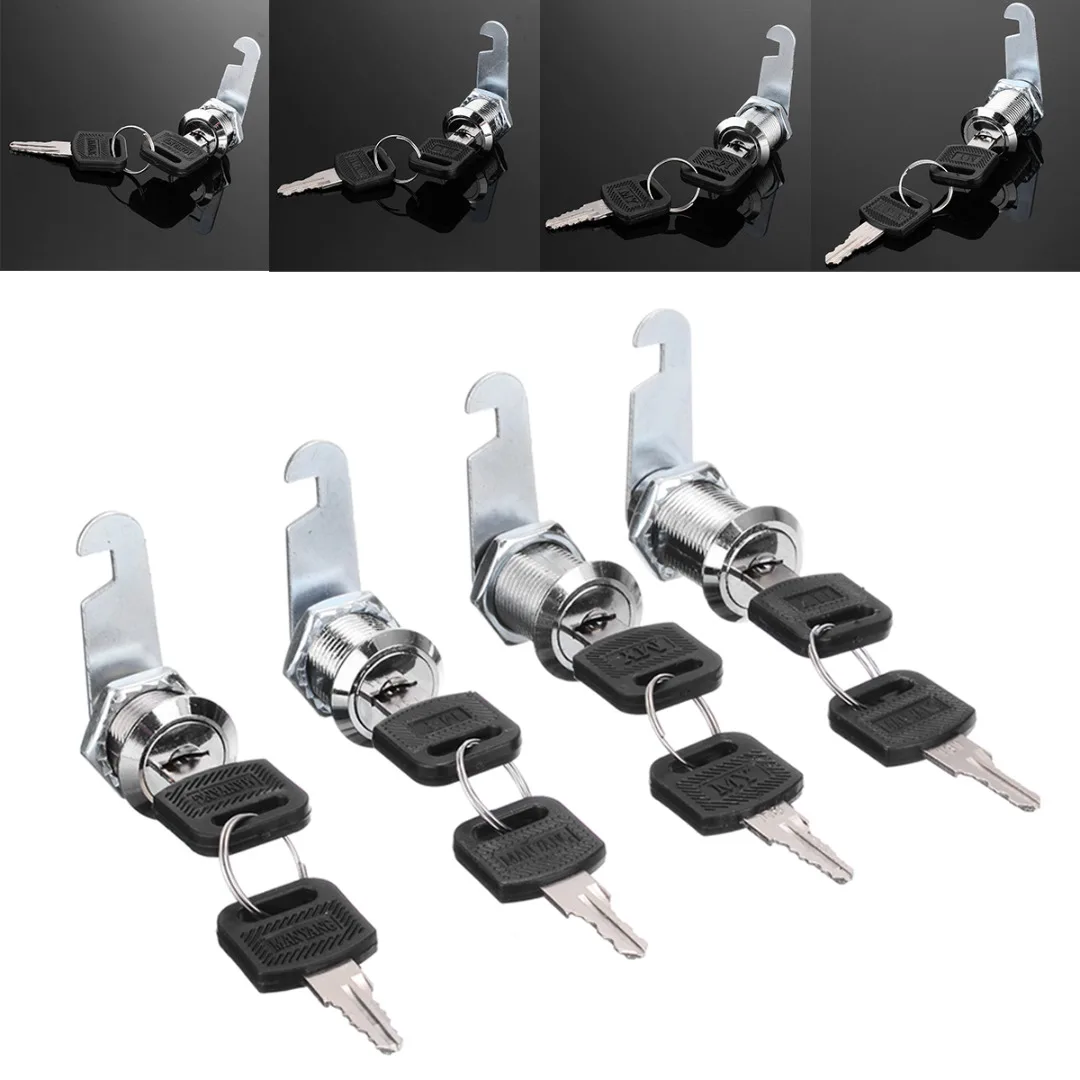 

1Set 16/20/25/30mm Quality Mini Mailbox key Lock Home Furniture Door Cabinet Drawer Locks with 2 Keys Turning Tongue Lock Tools
