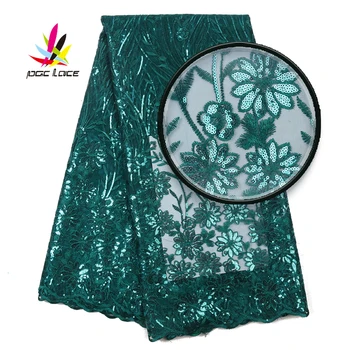 

Swiss Voile Lace In Switzerland 2019 High Quality African Nigerian Mesh Embroidered Lace Fabric With Sequined Flowers AMY3073B