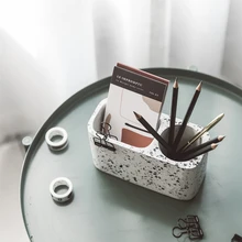 Камень терраццо офисный Настольный держатель для ручки Настольный органайзер Подставка для цветов идеальный подарок