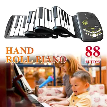 

Flexible with Loud Speaker D88K10 88 Key Music Electronic Keyboard Piano Roll Up Piano Beginner USB Charging Electronic Organ