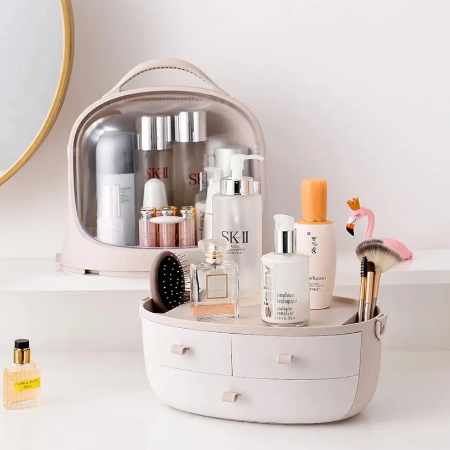 

2019 NEW Makeup Organizer Box Jewelry Nail Polish Plastic Makeup Box Home Desktop Organizer For Cosmetics