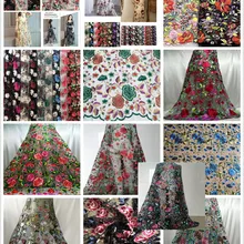 Французская кружевная ткань белая свадебная Высококачественная африканская Тюль кружевная ткань 3D цветы вышитая Тюль кружевная ткань