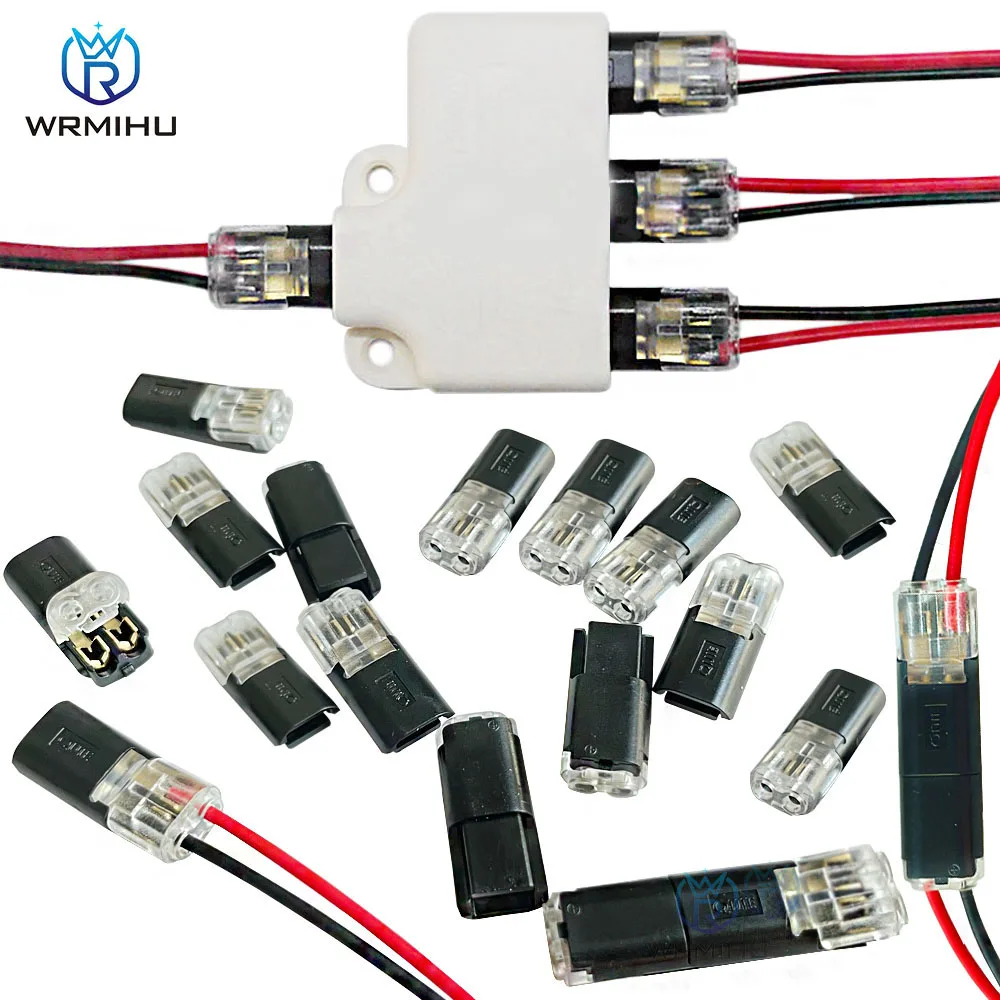 10pcs 2pin Pluggable Wire LED Car Connector Splitter Box Quick Splice Electrical Cable Crimp Terminals For Wires Wiring 22-20AWG |