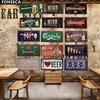 Beer Tin Sign Metal Car Plate License Vintage Shabby Pub Bar Wall Plaques Posters Restaurant Rome Decor Metal Hanging Paintings 3