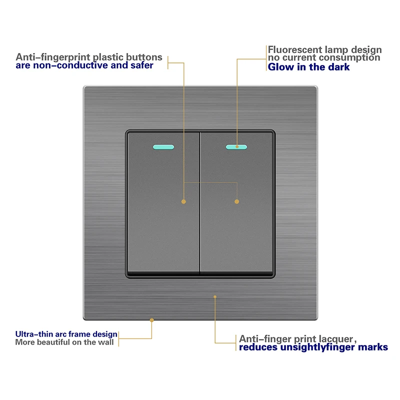 KAMANNI-Tomada de parede com interruptor de luz,