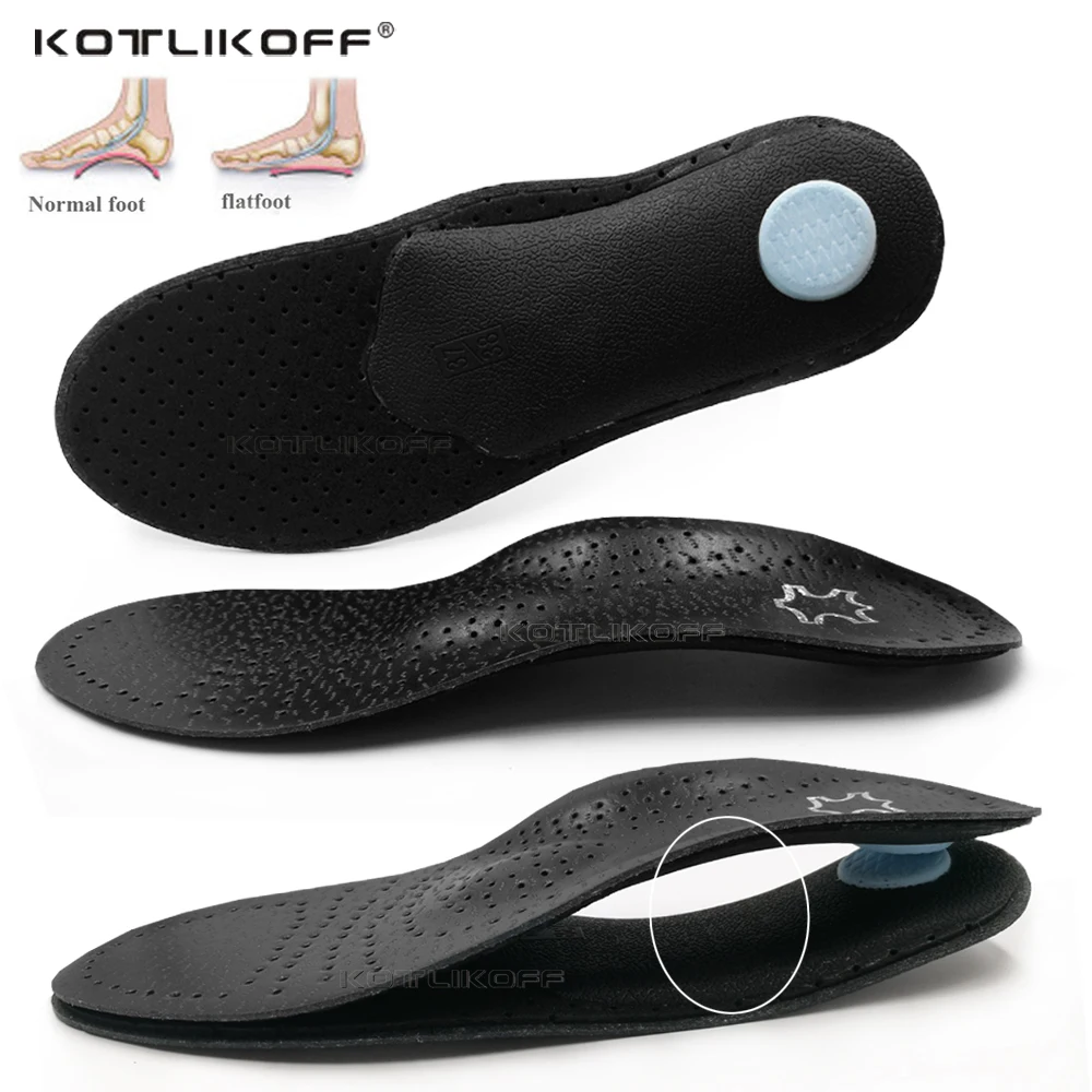 KOTLIKOFF Leather Orthotic Insoles orthopedic Flat Feet Heel Pain Arch