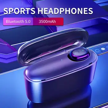 

Invisible Earphones Mini Stereo Hearset with Charging Box Noise Reduction Sport Wireless Bluetooth Headphone Redial