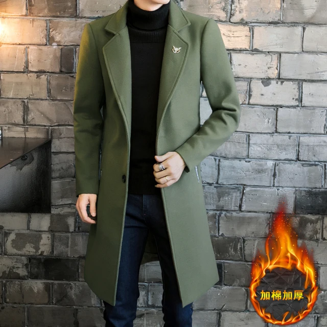 2019 chaquetas y abrigos largos de un solo Casual para hombre de mezcla de lana de completo para hombre abrigo de lana 3XL 4XL|single breasted|wool jacket menmen wool jacket - AliExpress