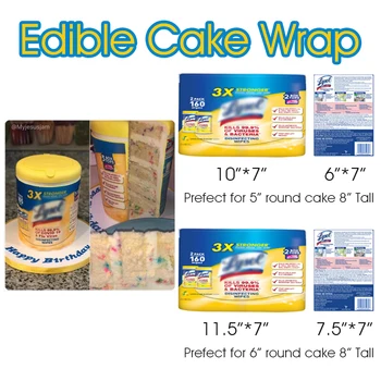 

2PCS/Set Edible Wipes Label Birthday Cake Wrapper Decoration Icing Sugar Paper Cake Decorating Tools Party Sulpply