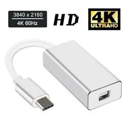 USB-C 3,1 до мини-преобразователь дисплейного порта 4K 60HZ type-C Mini DP адаптер USB 3,1 type C для DP адаптер конвертер для Macbook Pro