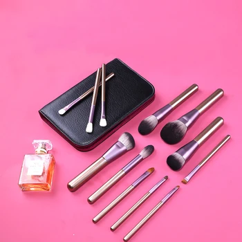 

12Pcs Animal Hair Cosmetic Brush Kit Wool Professional Eyeshadow Foundation Powder Concealer Makeup-brushes-set for Beginners