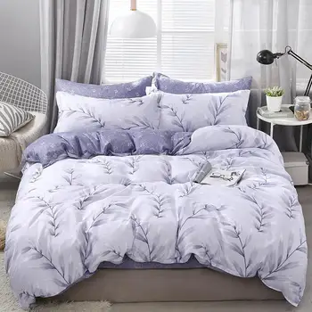 

J Plant / Flower printed bed linens set Single Double Queen King Sizes pillowcase & duvet cover sets bed cover set 3/4pcs linens