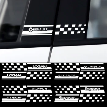 

1 Pair Auto B Pillar Car Stickers For Renault Megane 2 3 Duster Logan Clio Laguna 2 Captur Car decoration Accessories Trim Decal