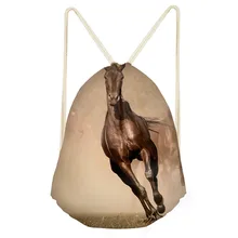 3D мужская крутая сумасшедшая лошадь узор женская сумка на шнурке белые сумки модный школьный рюкзак для девочек мальчиков и женщин Прямая