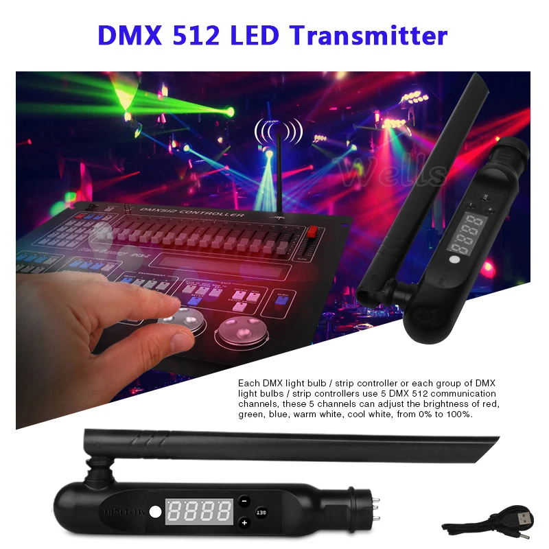 2.4G wireless ISM signal connect controller 3pin XLR transmitter DMX512 Receiver adapter for Disco LED Stage PAR Effect Lights