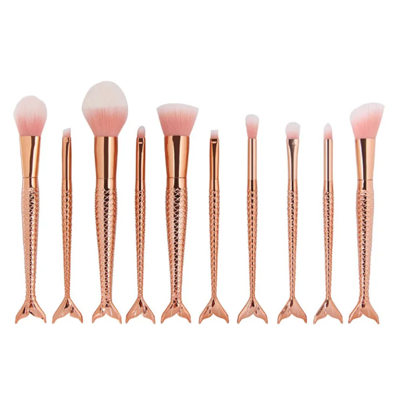 

Mermaid Makeup Brushes Set Blending Foundation Eyeliner Marbled Make up Brushes Professional Multifunction Beauty Tools Brush