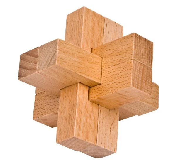 Juego de rompecabezas de rebabas de enclavamiento madera clásico para niños, 6 piezas - AliExpress