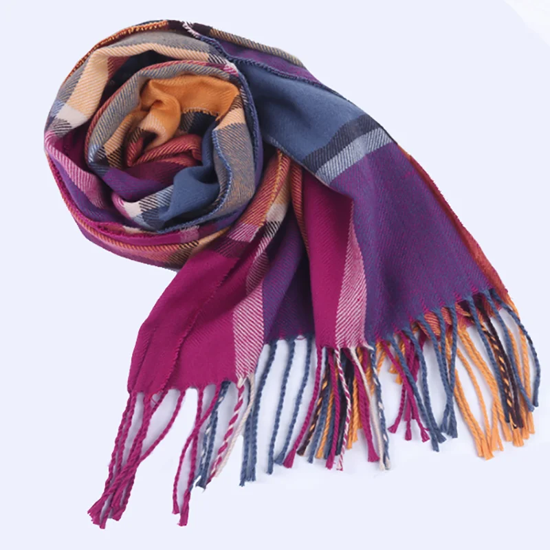 Однотонный зимний шарф для женщин и мужчин, теплые шарфы, модные шарфы, кашемировая шаль