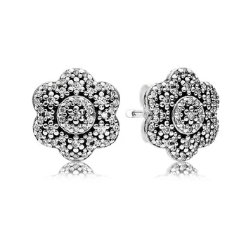 

Baofu New 925 Sterling Silver Ear Studs Classic Snowflake Symbols Covered With Original Earrings, Ladies Fine Jewelry
