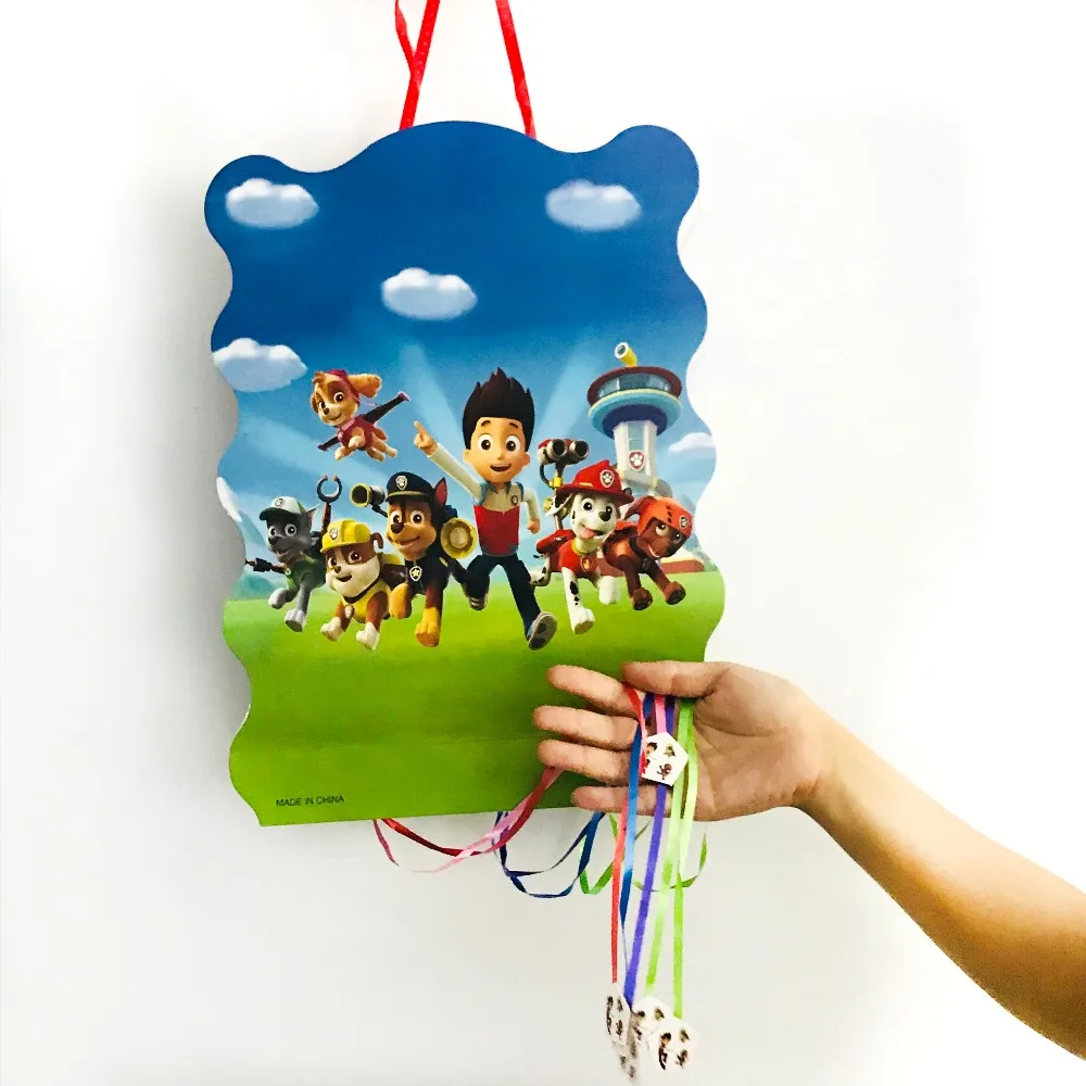 Pinata 40x30cm 24 шт./компл. с рисунками из мультфильма «Щенячий патруль» для рождественского кекса десерт со вставленной картой продукция картина для украшения тортов кекс Детские День рождения - Цвет: Pinata 40x30cm