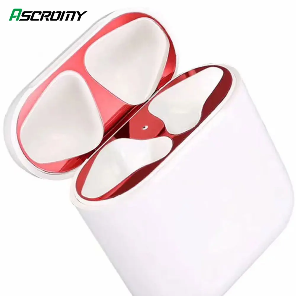 Металлическая Пылезащитная наклейка для Apple AirPods чехол Пыленепроницаемая