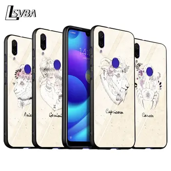 

For Xiaomi Redmi Note 9 Max 8T 8 7 6 Pro Gloss Black Cover Zodiac Signs Constellation For Redmi Note 5 Pro 5A 4 4X Phone Case