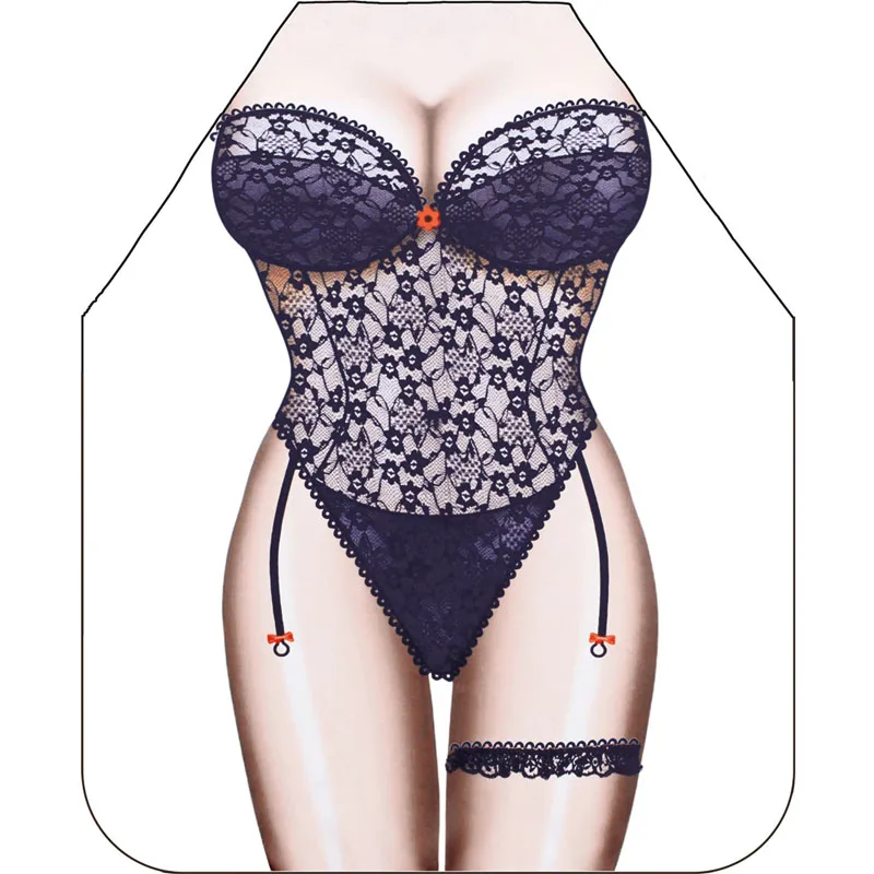 

2020 New Funny 3D Cartoon Kitchen Apron Digital Printed Sexy Women Aprons Cooking Apron Kitchen Apron Women Adult Bibs