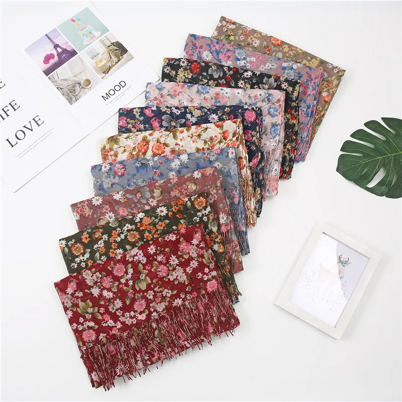 Новинка женский осенне зимний теплый шарф с принтом 185x65 см длинный тонкий из