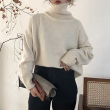 HziriP OL базовый свитер с высоким воротом для женщин весенний женский пуловер Повседневный толстый теплый зимний вязаный пуловер Джемпер для женщин