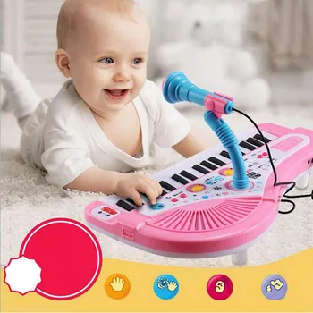 

New Children Piano Toys Mini Electronic Keyboard 37 Keys with Microphone Musical Instrument Baby Electone Piano For Kid Gifts