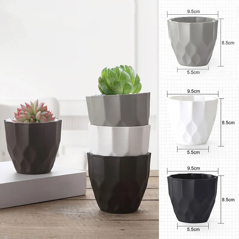 Plastic Succulent Planting Pots Frosted Round Flower Tabletop Simple Gardening Potted Plants High Quality Nursery Flowerpot | Дом и сад
