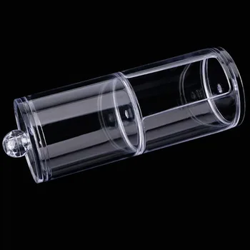 

2 In 1 With Lid Transparent Storage Box Jewelry Round Candy Container Jar Cosmetic Makeup Cotton Pad Space Saving Desk Organizer