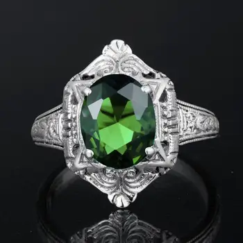 

GENUINE SILVER 925 RINGS GREEN EMEALD BIRTHSTONE 925 STERLING SILVER RING VINTAGE CREATIVE YOGA WEDIEVAL JEWELRY FOR WOMEN