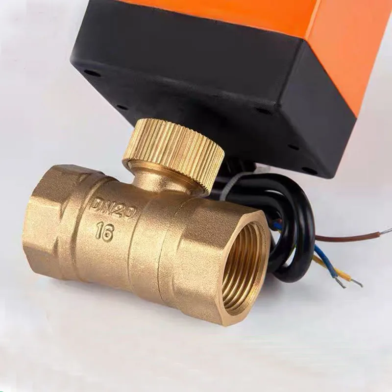 DN15/DN20/DN25 Электрический моторизованный латунный шаровой клапан DN20 AC 220V 2 полосный 3