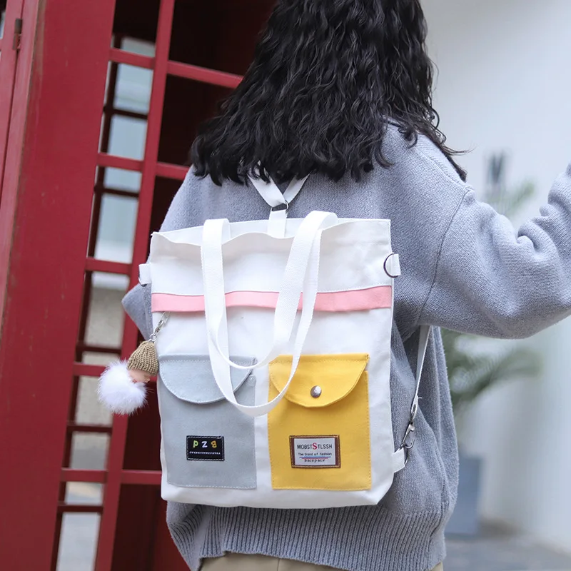 

Women's bag 2019 new Korean multi-purpose canvas bag women messenger bag student shoulder bag shoulder bag