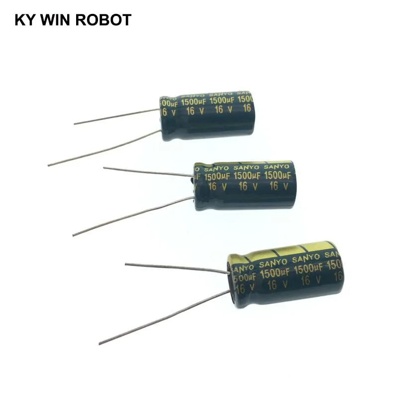 10 шт., электролитные конденсаторы, 1500 мкФ 16V 10x20 мм 105C радиальные высокочастотный низкое сопротивление электролитический конденсатор с алюминиевой крышкой