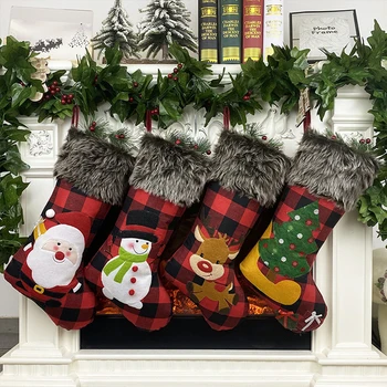 

Sack Xmas Gift Candy Bag 2021 New Year Gifts Christmas Stocking Christmas Decorations For Home Navidad Sock Christmas Tree Decor