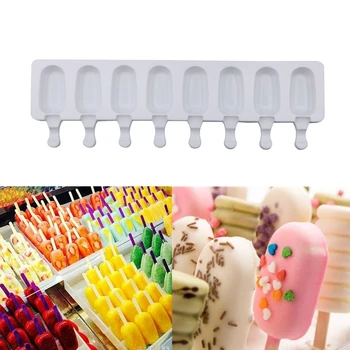 

8 Silicone Popsicle Mould Ice Cream Ice Cream Mould Homemade Popsicle Kitchen Utensils Silicone Freezer Ice Cream Mold