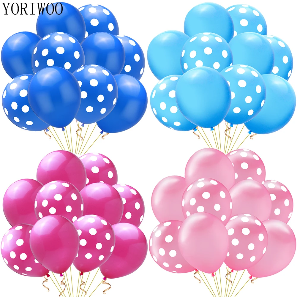 

YORIWOO 10pcs Polka Dot Balloons Air Latex Balloon Happy Birthday Party Decorations Kids Baby Shower Boy Baloons Wedding Favors