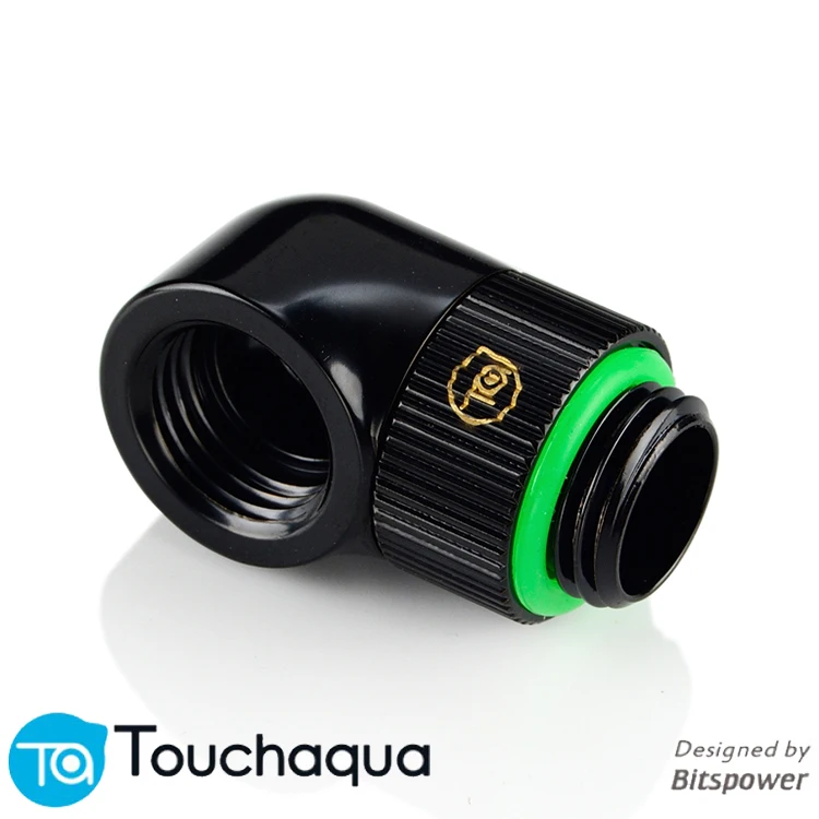 Bitspower Touchaqua G1/" Поворотный 90 градусов удлинение угловой фитинг черный, серебристый