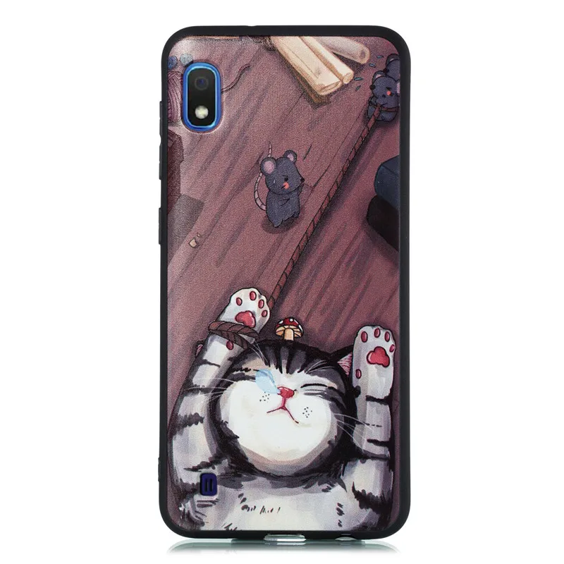 Зеленый Суэф» и рисунком «ленивый кот Чехол Coque для samsung Galaxy A10 A20 A30 A40 A50 A60 A70 A80 A90 силиконовый чехол для телефона - Цвет: Зеленый
