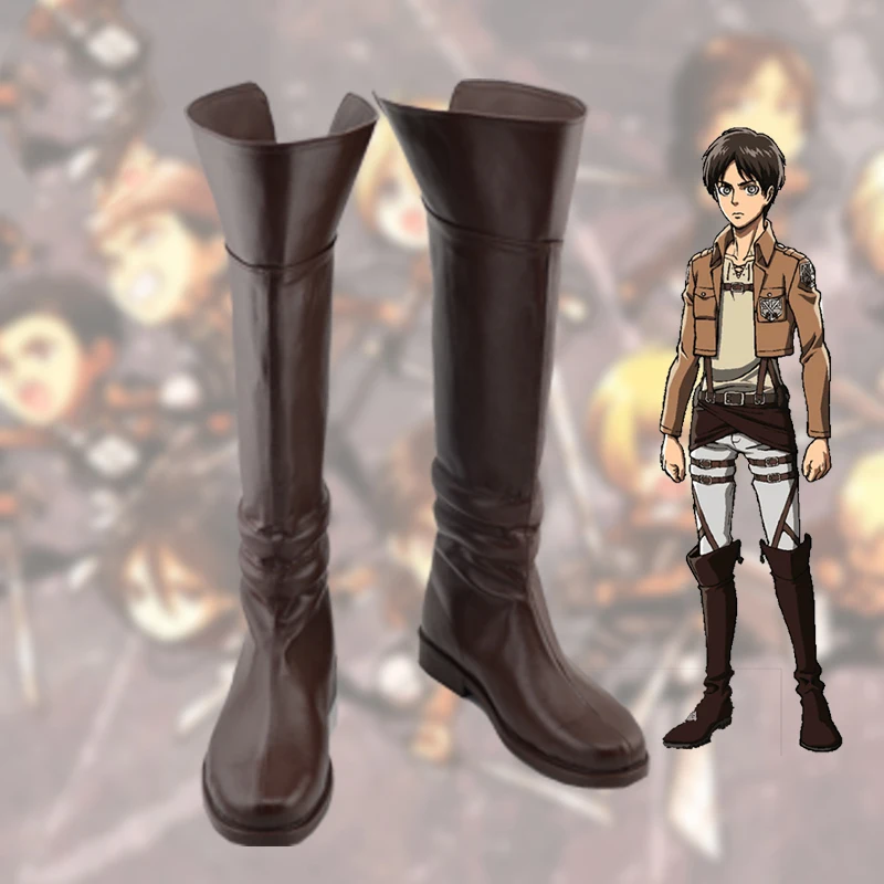 Costumebuy аниме атака на Титанов Rivaille Ackerman Леви Эрен, косплей маскарадная обувь реквизит сапоги Хэллоуин Карнавал индивидуальный заказ