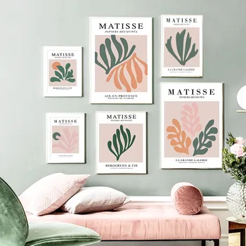 

Matisse Green Leaf Abstract Girl Curve Wall Art Canvas Painting Nordic Posters And Prints Wall Pictures For Living Room Decor