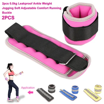 

2pcs 0.5kg Wrist Counterweight Leakproof Running Gym Jogging Soft Body Building Cuffs Strap Adjustable Comfort Ankle Weight