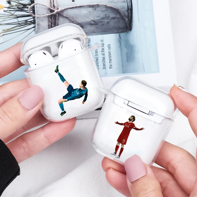 

For AirPods 1 2 Soft TPU Protector Cover Box cartoon Football superstar For apple air pods Bluetooth Wireless Earphone Cases