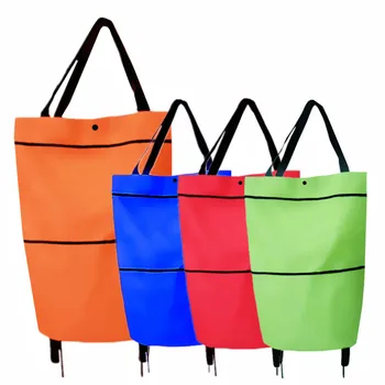 

Foldable Shopping Trolley Cart Reusable Carrier Shopping Handbag Portable Supermarket Tug Bag High Capacity Grocery Storage Bag