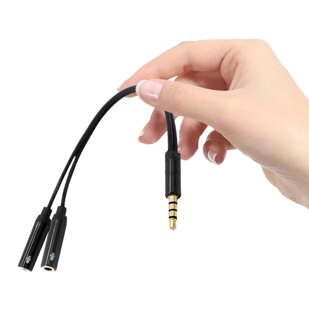 Audio Splitter Microphone Extension Cable Double Microphone Cable Jack 3.5mm Male to 2 Female for Phone Laptop AUX headphone audio splitter audio cable microphone accessories