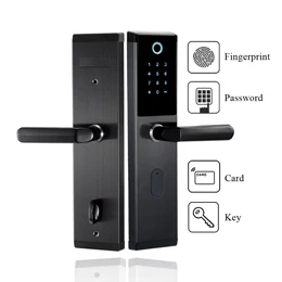 Электронный дверной замок с паролем с сенсорной клавиатурой, умный дверной замок без ключа с электронным замком для дома - Цвет: Black