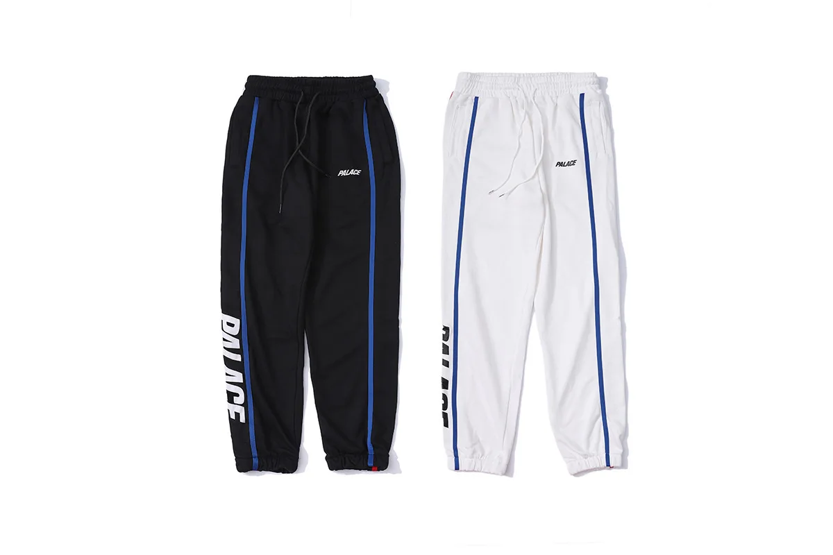 

Simple Side Edge Red And Blue Stripes Men And Women Pure Cotton Lettered Ankle Banded Pants Teenager Sports Casual Sweatpants