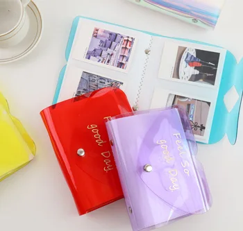 

64 Pockets 3 Inch Candy Color Transparent Instax Mini Photo Album Book For Fujifilm Instax Mini 11 9 8 7s 90 LiPlay Film Paper
